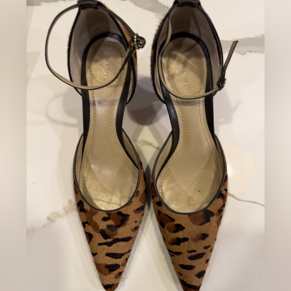 Ann Taylor Leopard Print Pony Hair Heels